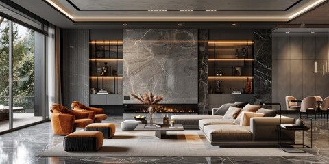Stylish Home. Modern Interior Design Background.