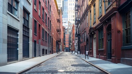 Obraz premium Alleys of Tribeca Neighborhood Lower Manhattan New York City : Generative AI