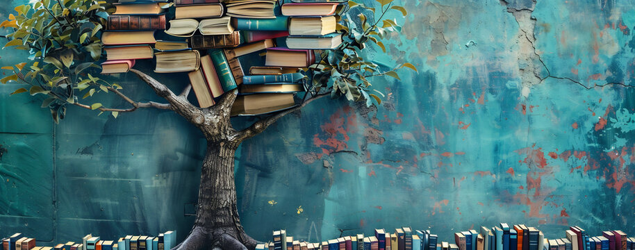 Tree with Branches Made of Books