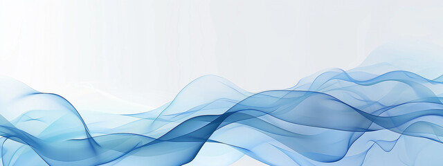 Obraz premium smoke blue wave white background.