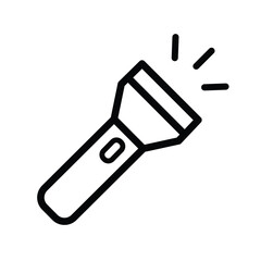 Flash light icon template black color editable