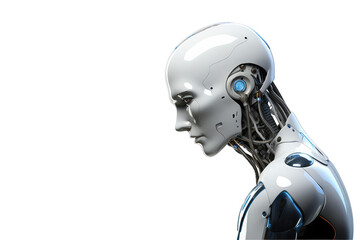 robot android isolated on white