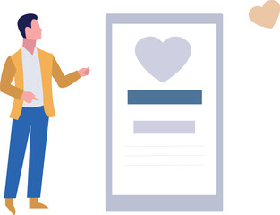 Boy looking at shopping wish list.