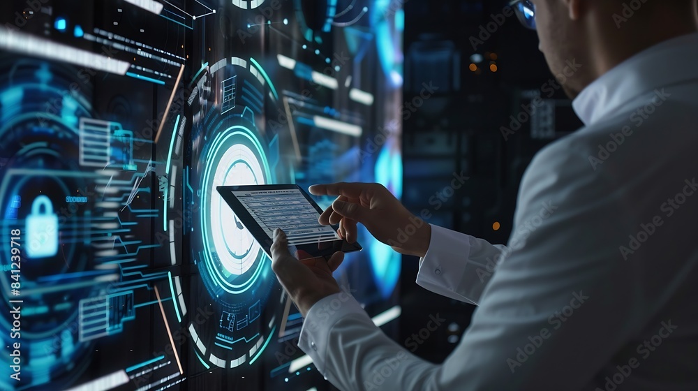 Poster Businessman use email to receive and send business information storage systems and use of communication technology : Generative AI