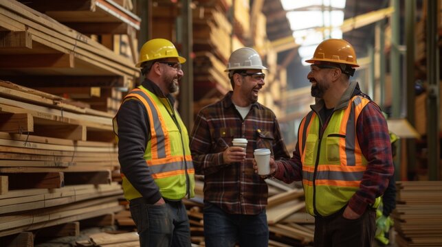 The construction worker coffee break