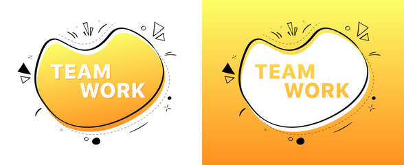 Team work banner. Flat style. Vector illustration.