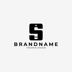 LETTER S INITIAL PENCIL LOGO ICON ILLUSTRATION