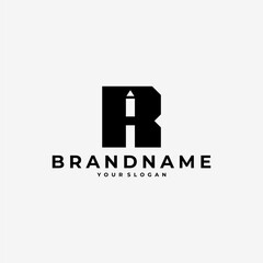 Obraz premium LETTER R INITIAL PENCIL LOGO ICON ILLUSTRATION