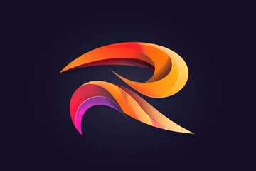 Obraz premium A bright and colorful logo with a curved shape, suitable for various uses such as branding or marketing materials