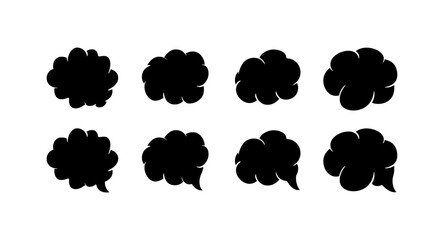 Obraz premium Cloud Thought Set Icons. Silhouette Style. Vector icons.