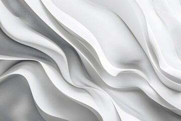 Obraz premium Abstract White Paper Flowing Curves Minimalist
