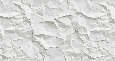 Fototapeta premium White Crumpled Paper Texture Seamless Pattern