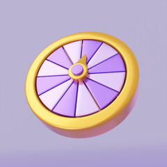 3D Lucky wheel , roulette. Casino roulette wheel, Online casino gambling concept. 3d rendering.