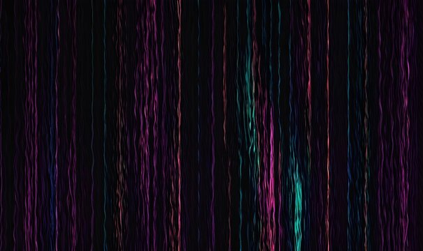 Digital texture with glitch effect and error data RGB signal, bending distortion on dark background.