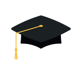 Graduation Hat Flat Icon Vector Illustration