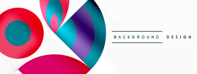 Circles and petals. Geometric beautiful abstract minimal template for Wallpaper, Banner, Background, Card, Book Illustration, landing page