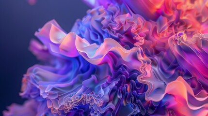 Abstract vibrant organic shapes with flowing textures and vivid colors, creating a mesmerizing visual experience, ideal for creative designs.