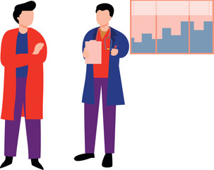 The doctors are talking about medical report.