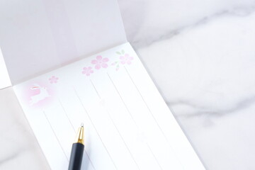 一筆箋で手紙を書く
