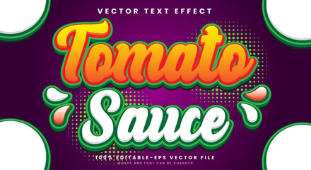 Tomato sauce 3D editable text effect Template