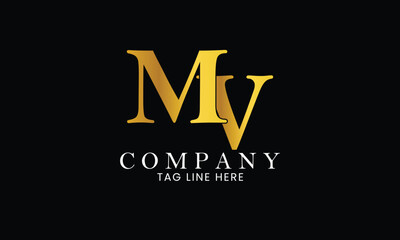 MV Logo, Branding logo, letter logo, clothing logo