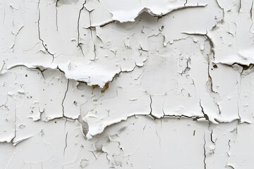 Obraz premium Closeup of White Wall with Peeling Paint