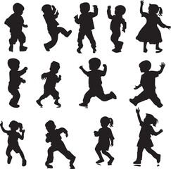 silhouettes of children playing