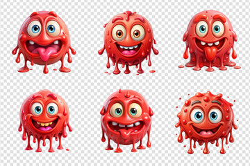 Collection Little red men. Set vector Little red men, transparent background, vector. Digital illustrations