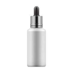 blank dropper bottle white,Skincare makeup product generic packaging mockup product shot for design layout, silver cap