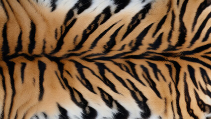 Fototapeta premium a close-up of a tiger's fur, highlighting the vibrant orange and black stripes with patches of white fur.