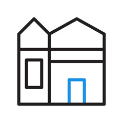 house icon duocolor blue black