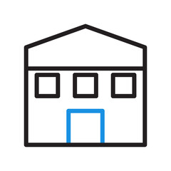 house icon duocolor blue black