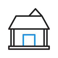 house icon duocolor blue black