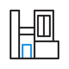house icon duocolor blue black