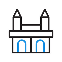 house icon duocolor blue black