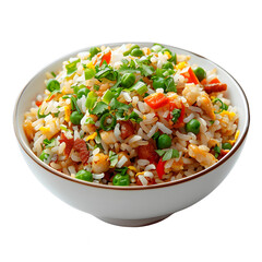 [Transparent Background PNG]fried rice in white bowl