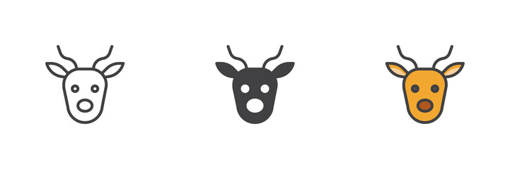 Antelope head different style icon set