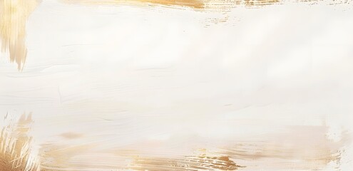 Abstract White Gold Border Paint Background