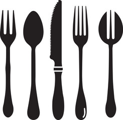fork and spoon silhouette