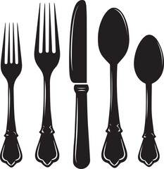 fork and spoon silhouette