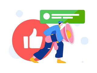 Notification announcement vector creative flat hand drawn illustration
