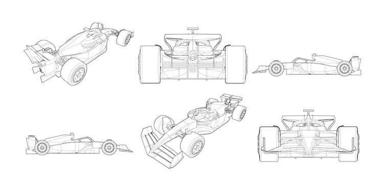 F1 Car Vector Pack - 4