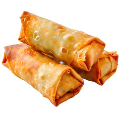 [Transparent Background PNG]Three egg rolls on a white background
