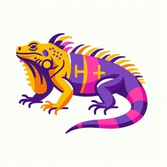 Obraz premium A colorful lizard with the letters H and X on its back