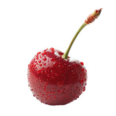 [Transparent Background PNG]Fresh Cherry with Water Droplets