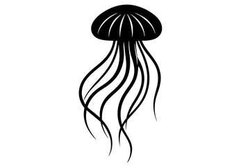 vector silhouette of  a jellyfish