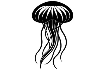 vector silhouette of  a jellyfish