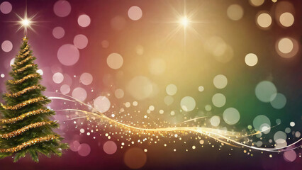 Christmas background image with bokeh effect