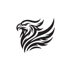 flying eagle black and white logo vector illustration