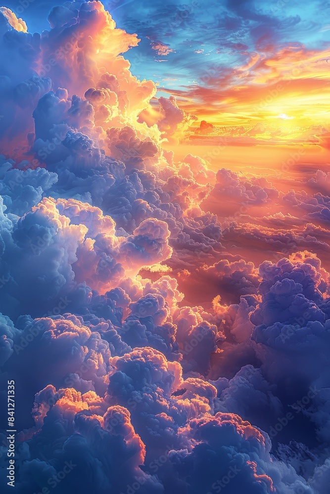 Canvas Prints the sky is filled with clouds and the sun is setting